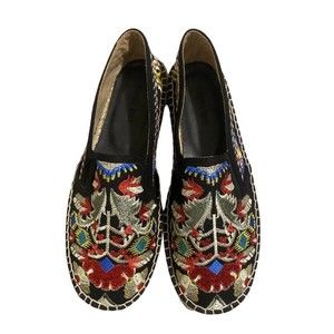 Johnny Was Size 10 Catopsia Embroidered Espadrille Slip On Sneakers EU 41 Boho
